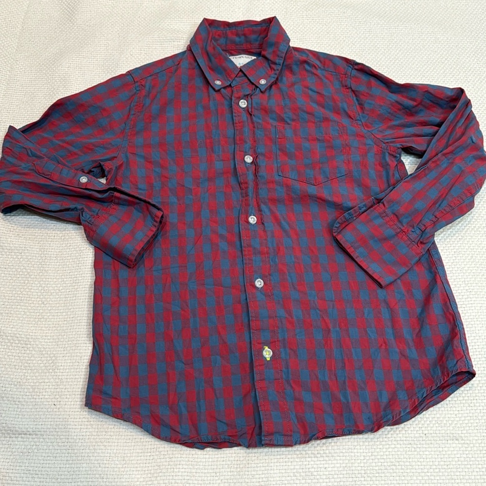 J.Crew:CrewCuts, size 6-7 (S), red & blue, button down shirt, perfect condition.